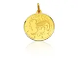 Yellow gold pendant medal with zodiac sign of Scorpio, seventies by Pietro Annigoni, within case, offered Apr 2025