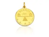 Yellow gold pendant medal with zodiac sign of the Libra, seventies by Pietro Annigoni, within case, offered Apr 2025