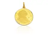 Yellow gold pendant medal with zodiac sign of the Virgin, seventies by Pietro Annigoni, within case, offered Apr 2025