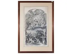 The Rosary. Madonna del Rosario da Zampieri Domenico known as Domenichino by Gerard Audran Audran, etching, offered Mar 2025