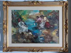 Lavender by Francesco Bausi, two oil paintings on canvas, offered Mar 2025