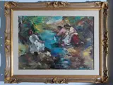 Francesco Bausi, Lavender, two oil paintings on canvas