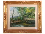 Massimo Callossi, Lights on the woods, Oil on Tealated cardboard