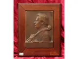 Ede Edouard Telcs, David Popper 1906, bronze plaque with the portrait of the famous celler