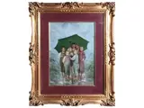 Fabio Fabbi, Children in the rain, oil on panel