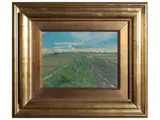 Luigi Gioli, Country landscape, oil on cardboard