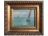 Carlo Passigli, Fishermen, oil on panel