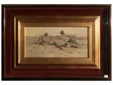 Ghigo Tommasi, All'aspetta - Caccia in Capalbio, Oil on tablet