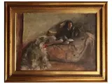 Vincenzo Irolli, Reading, oil on canvas
