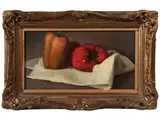 Walter Lazzaro, Peppers, oil on tablet