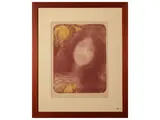 Edmond Aman-Jean, Under the flowers, lithograph