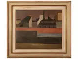Dino Caponi, City 1953, oil on panel