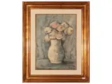 Sergio Scatizzi, Roses 1954, oil on panel