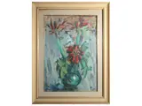 Enzo Pregno, Vase of flowers, oil on canvas