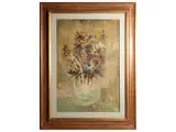 Silvio Loffredo, Vase of flowers, oil on canvas