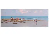 Giovanni Lomi, Bathers on the beach, oil on panel