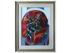 Fernando Farulli, Composition with flowers, oil on canvas
