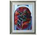 Fernando Farulli, Composition with flowers, oil on canvas
