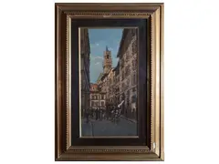 Glimpse of Florence by Mario Bordi, oil on panel, offered Feb 2025