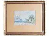 Landscape by Arturo Tosi, watercolor on paper, offered Feb 2025
