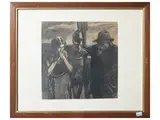 Enrico Sacchetti, Two figures, charcoal on paper