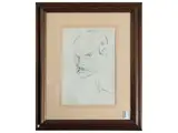 Enrico Sacchetti, Portrait of man with mustache, charcoal on paper