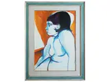 Fernando Farulli, Female portrait, tempera on cardboard