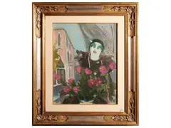 Pierrot by Renato Borsato, oil on canvas, offered Feb 2025