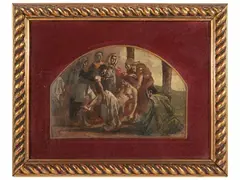 Lamentation over the dead Christ by Salvatore Postiglione, oil on panel, offered Dec 2024