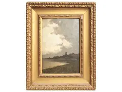 Marina al chiaro di luna by Giuseppe Buscaglione, oil on panel, offered Dec 2024