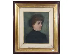 Plinio Nomellini, Female portrait, oil on canvas