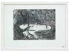 Horse by Marco del Re, etching, offered Dec 2024