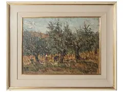 Landscape by Giuseppe Comparini, oil on hardboard, offered Dec 2024