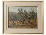 Giuseppe Comparini, Landscape, oil on hardboard