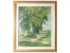 Trees by Giuseppe Fraschetti, oil on panel, offered Dec 2024