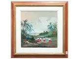 Norberto Martini, Walk in the countryside, oil on canvas