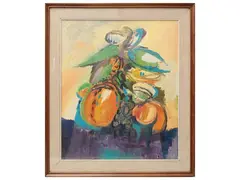 Composition by Roberto Ciabani, oil on canvas, offered Dec 2024