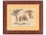 Fortunato Giulio Faini, Florentine suburbs, watercolor on paper