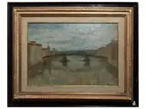 Mario Borgiotti, View of Florence with bridge