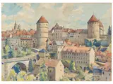 Jacques Lucien Delettrez, Souvenir 1942, watercolor on cardboard