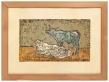 Giovanni March, Oxen, Color lithograph