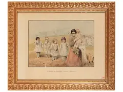 Easter in the village by Basilio Cascella, etching. in frame, offered Dec 2024