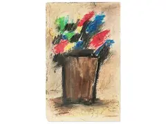 Vase of flowers by Sergio Scatizzi, watercolors on paper, offered Dec 2024