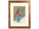 Sergio Scatizzi, Vaso di fiori, oil on paper