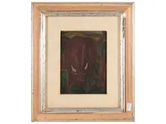 Toro by Beppe Serafini, oil engraved on cardboard, offered Dec 2024