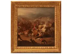 Equestrian battle by Francesco Casanova, oil on canvas, offered Dec 2024