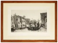 John Henry Bradley, Canal La Vena Chioggia, etching
