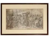 Giovanni Lanfranco, Triumph of a Roman emperor, Etching in frame