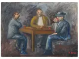 Ottone Rosai, Four Men at the Table (Drinkers) 1949, oil on canvas