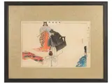 Kōgyo Tsukioka, Two performances No, two colored prints from the Images of No (Nogaku Zue) series